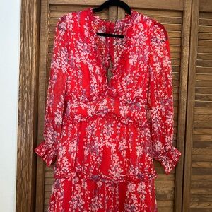 Floral Red Dress